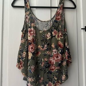 Floral Green tank Top